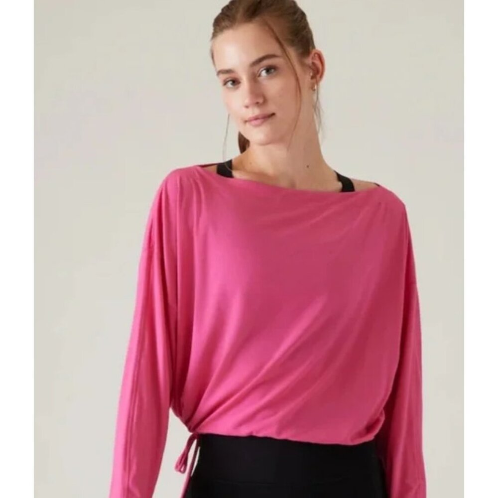New Athleta M Cool Down Top Pink Women's Size Medium